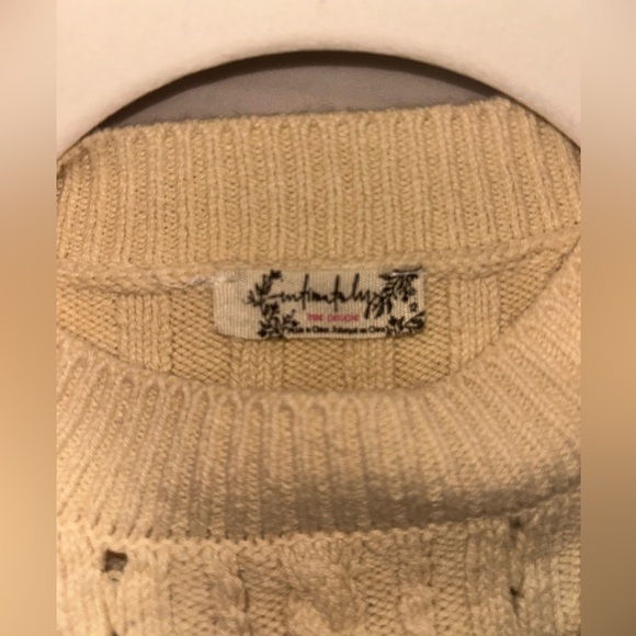 Free People Cream Cable Knit Crop Top - Picture 4 of 4